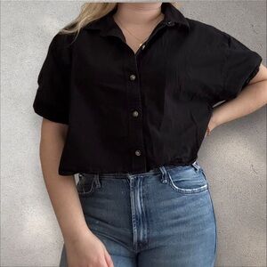 Aritzia Denim Forum The Jane Cropped Shirt